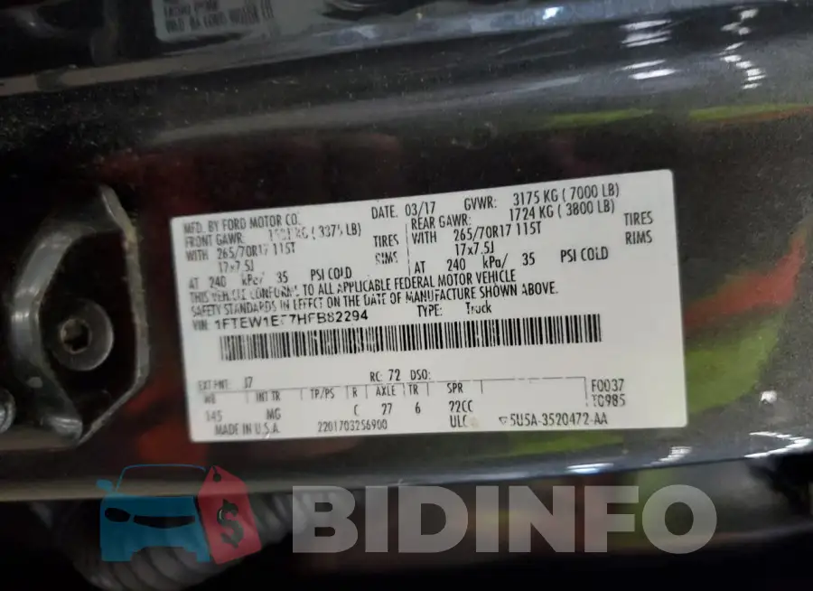 1FTEW1EF7HFB82294 Photo# 13