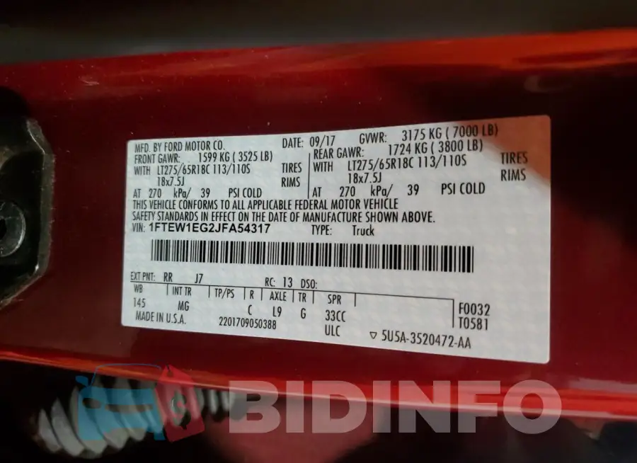 1FTEW1EG2JFA54317 Photo# 12