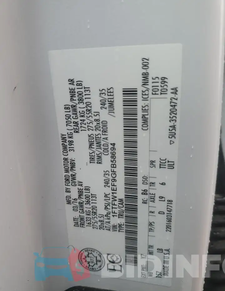 1FTFW1EF9GFB58694 Photo# 12