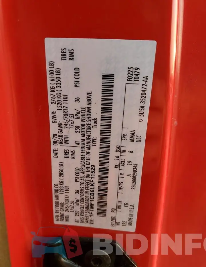 1FTMF1CB6LKF11529 Photo# 13