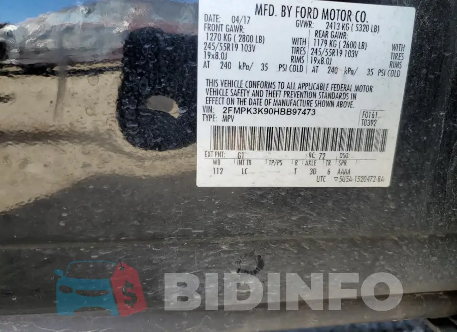 2FMPK3K90HBB97473 Photo# 13