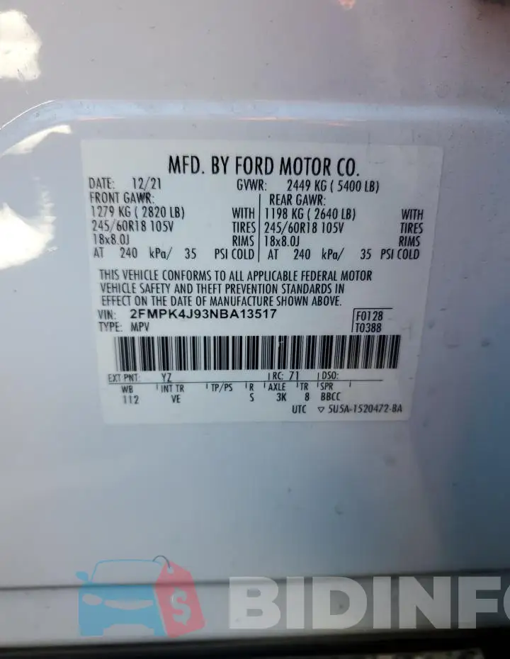 2FMPK4J93NBA13517 Photo# 13