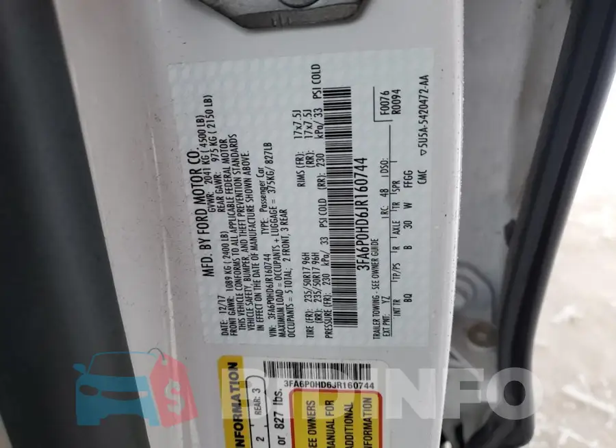 3FA6P0HD6JR160744 Photo# 12