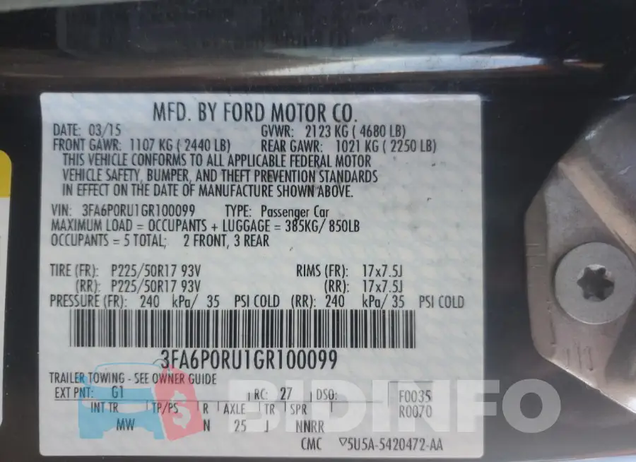 3FA6P0RU1GR100099 Photo# 13