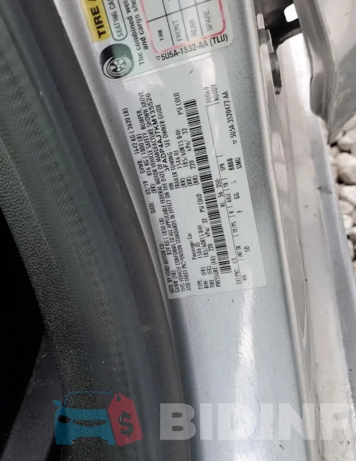 3FADP4AJ7KM135526 Photo# 12
