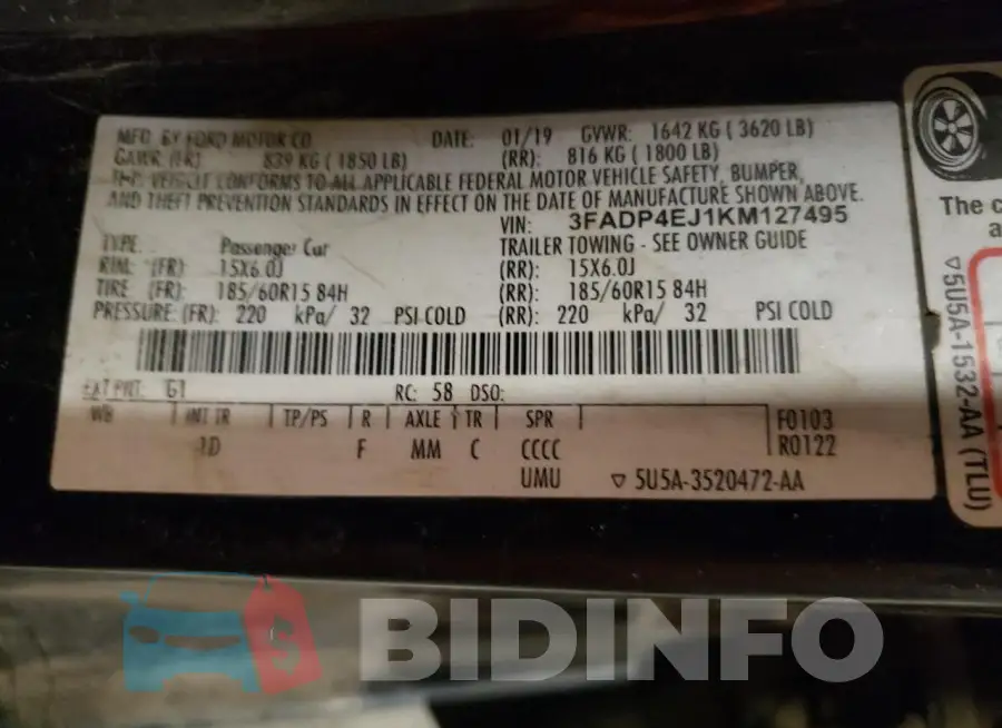 3FADP4EJ1KM127495 Photo# 13