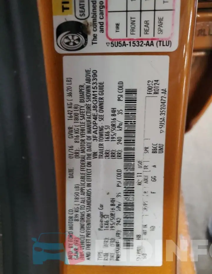 3FADP4EJ8GM153390 Photo# 12