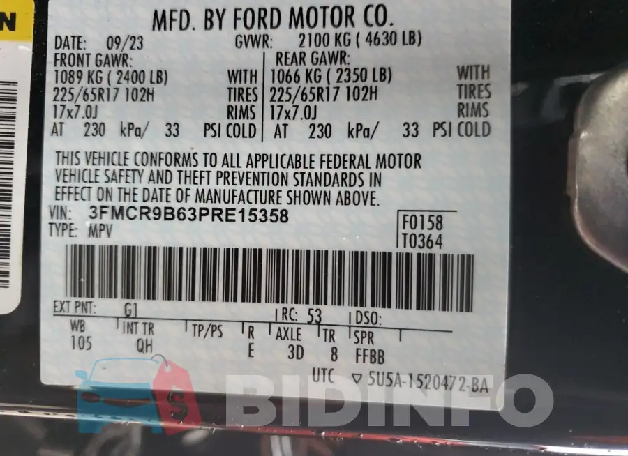 3FMCR9B63PRE15358 Photo# 13