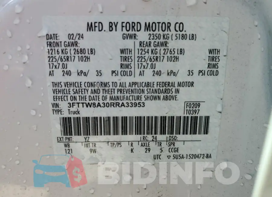 3FTTW8A30RRA33953 Photo# 13