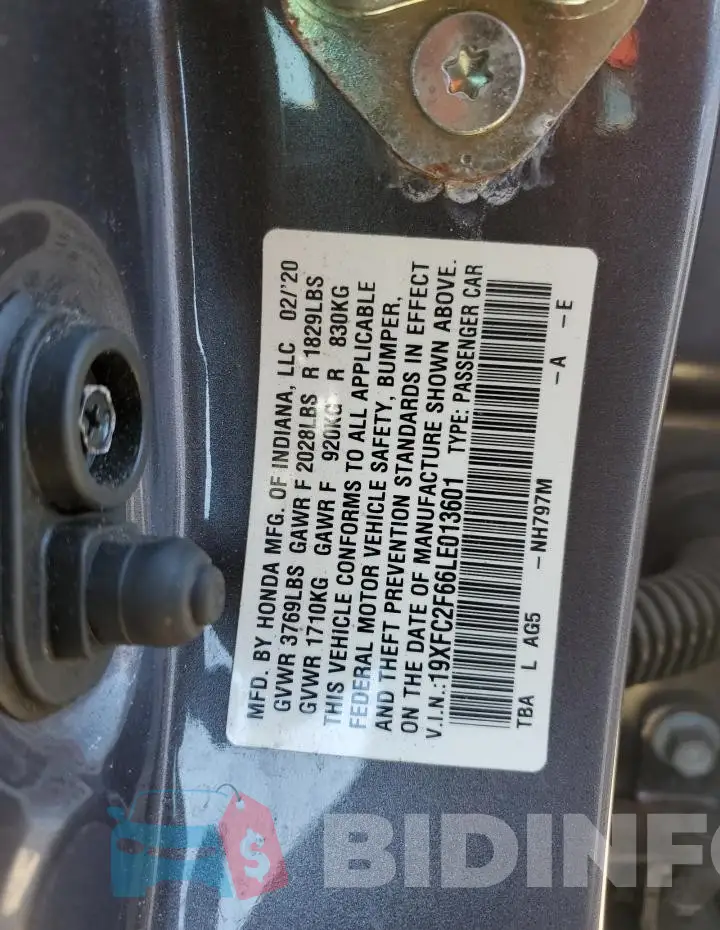 19XFC2F66LE013601 Photo# 12