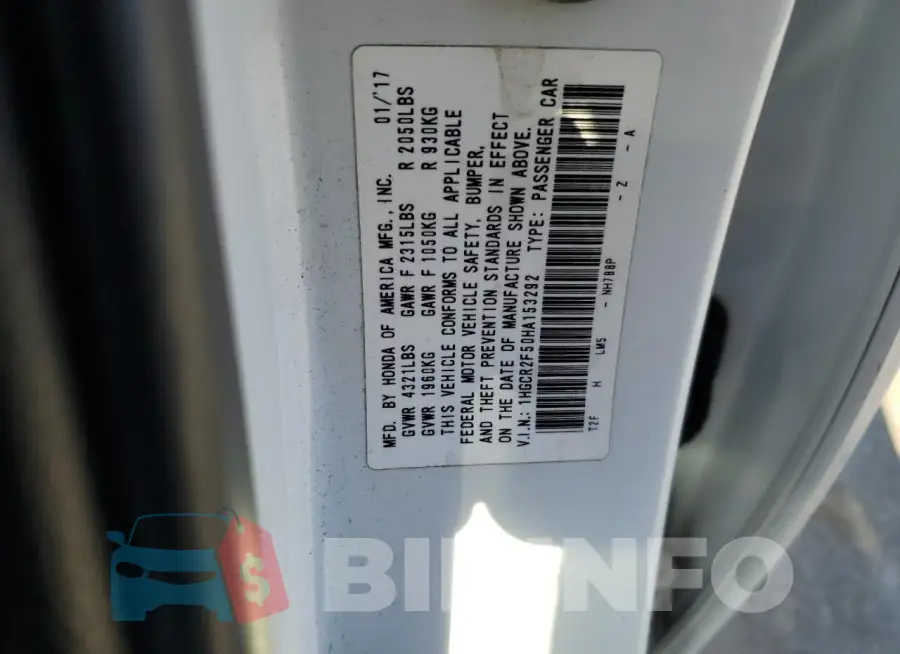 1HGCR2F50HA153292 Photo# 12