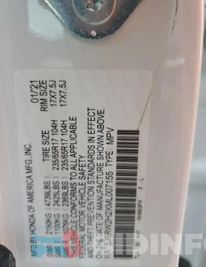 5J6RW2H2XML007155 Photo# 13