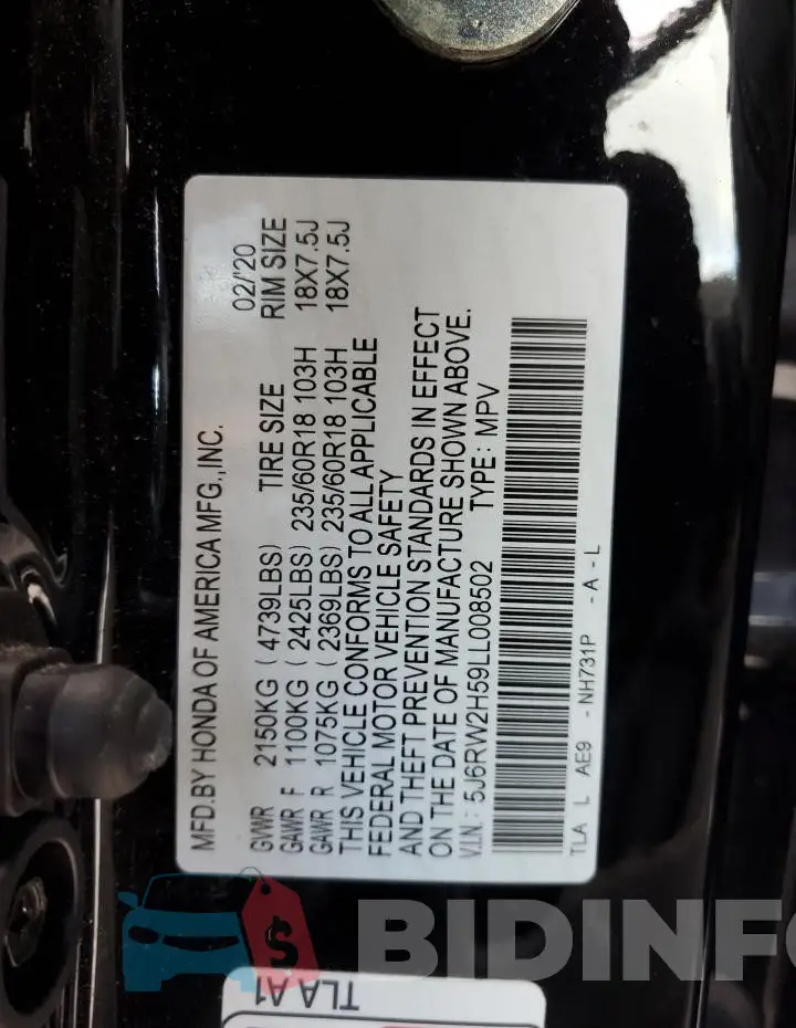 5J6RW2H59LL008502 Photo# 14