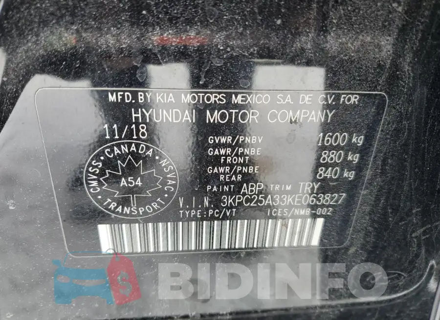 3KPC25A33KE063827 Photo# 12