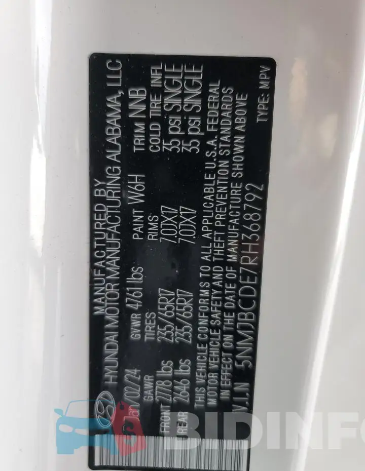 5NMJBCDE7RH368792 Photo# 13