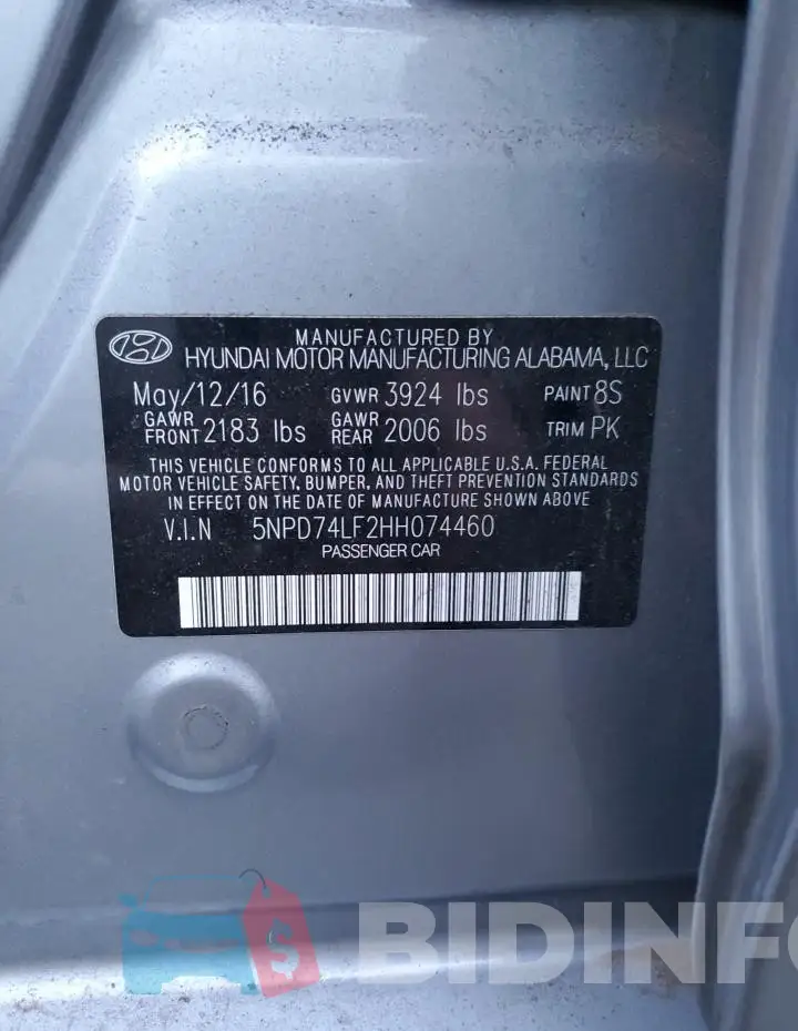 5NPD74LF2HH074460 Photo# 12