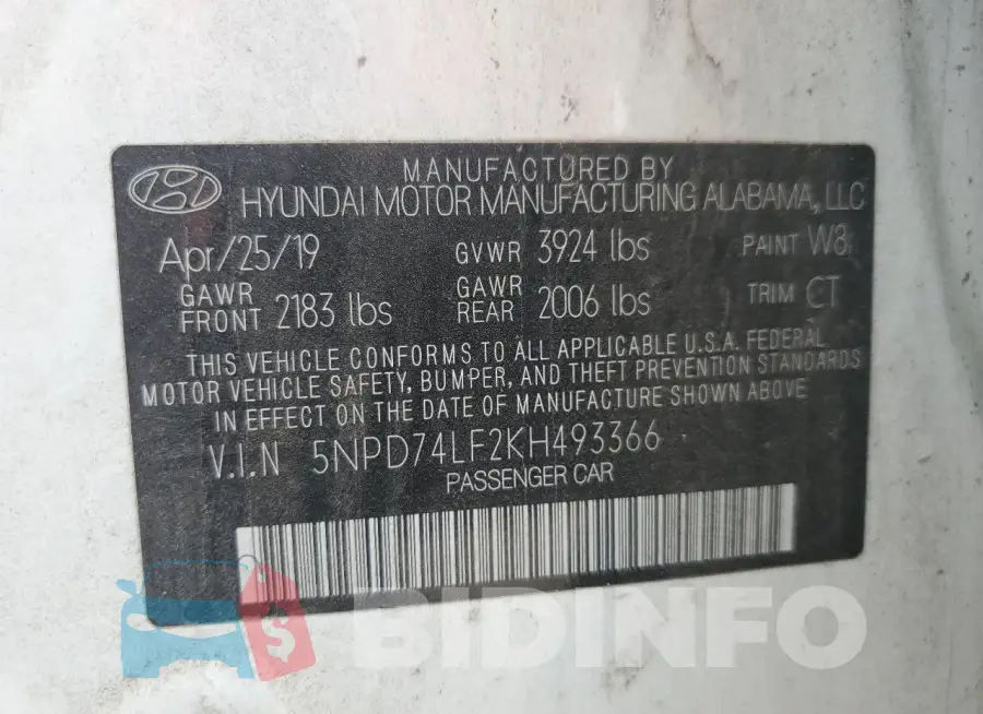 5NPD74LF2KH493366 Photo# 12