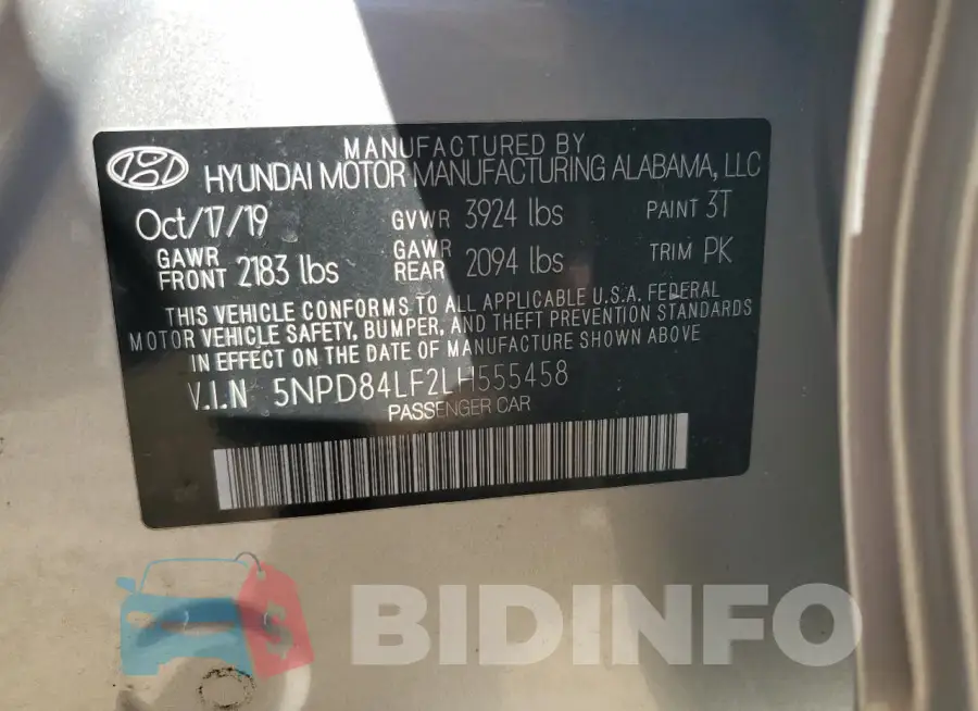 5NPD84LF2LH555458 Photo# 12