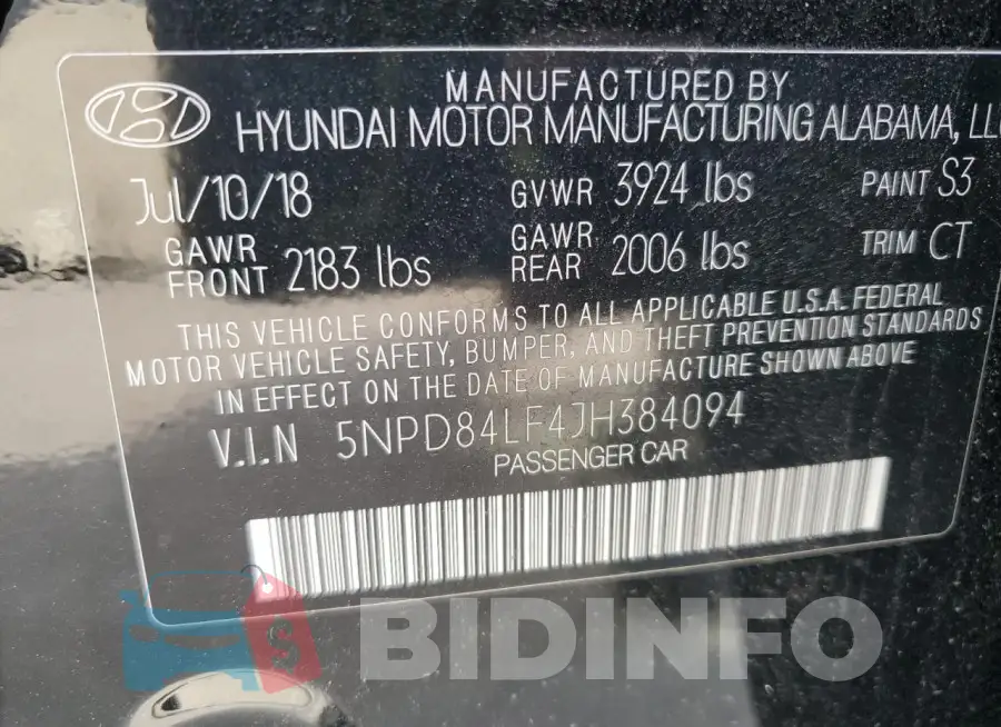 5NPD84LF4JH384094 Photo# 12