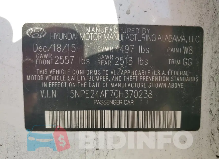 5NPE24AF7GH370238 Photo# 12