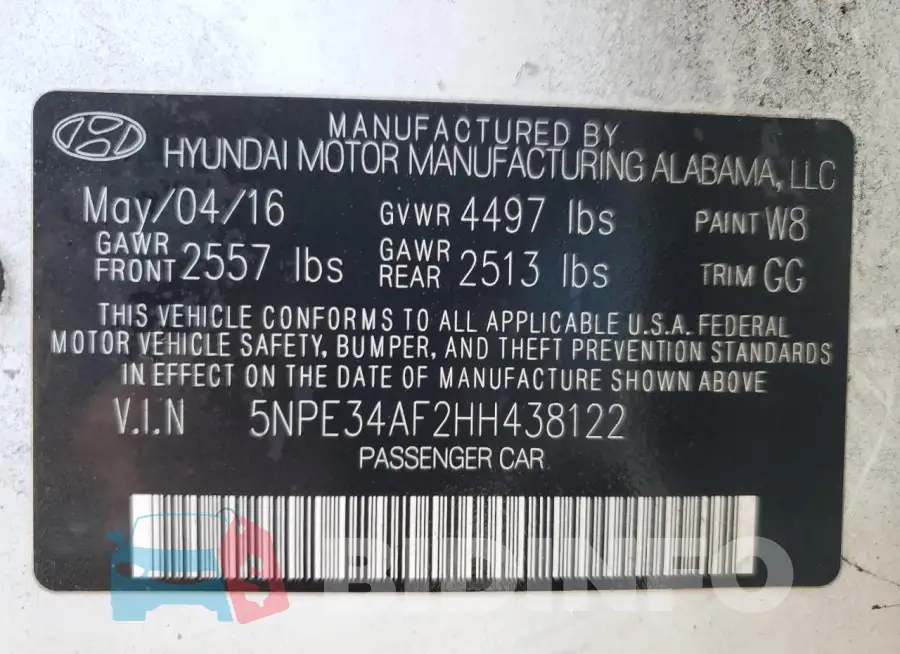 5NPE34AF2HH438122 Photo# 12