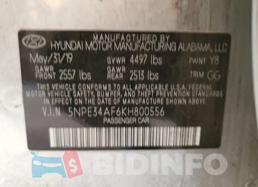 5NPE34AF6KH800556 Photo# 13