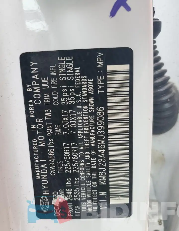 KM8J23A46MU399086 Photo# 12
