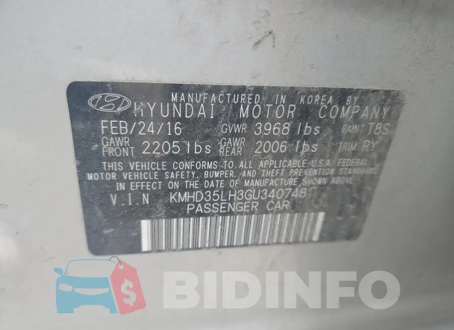 KMHD35LH3GU340748 Photo# 12