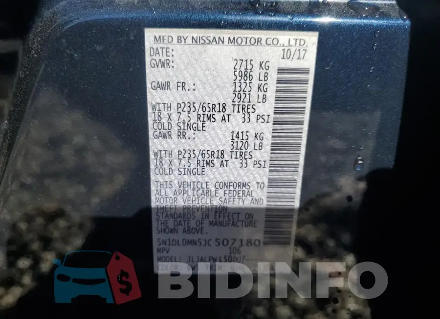 5N1DL0MN5JC507180 Photo# 13