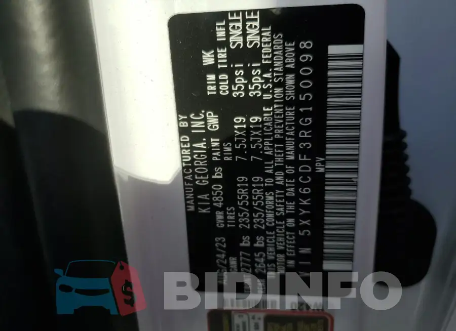 5XYK6CDF3RG150098 Photo# 13