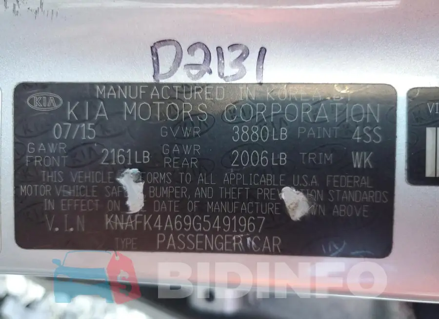 KNAFK4A69G5491967 Photo# 12