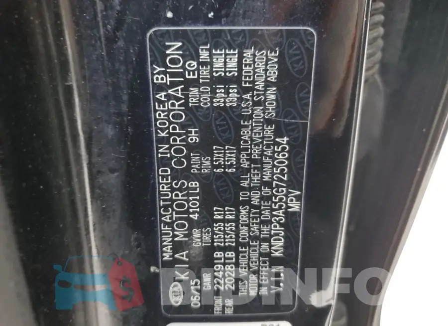 KNDJP3A55G7250654 Photo# 14