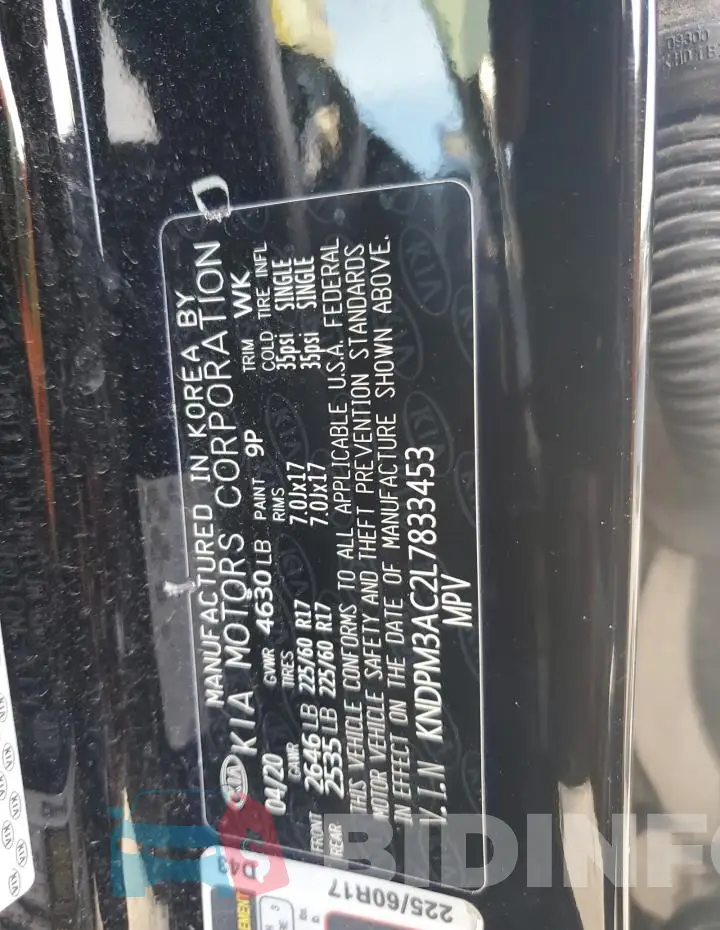 KNDPM3AC2L7833453 Photo# 13