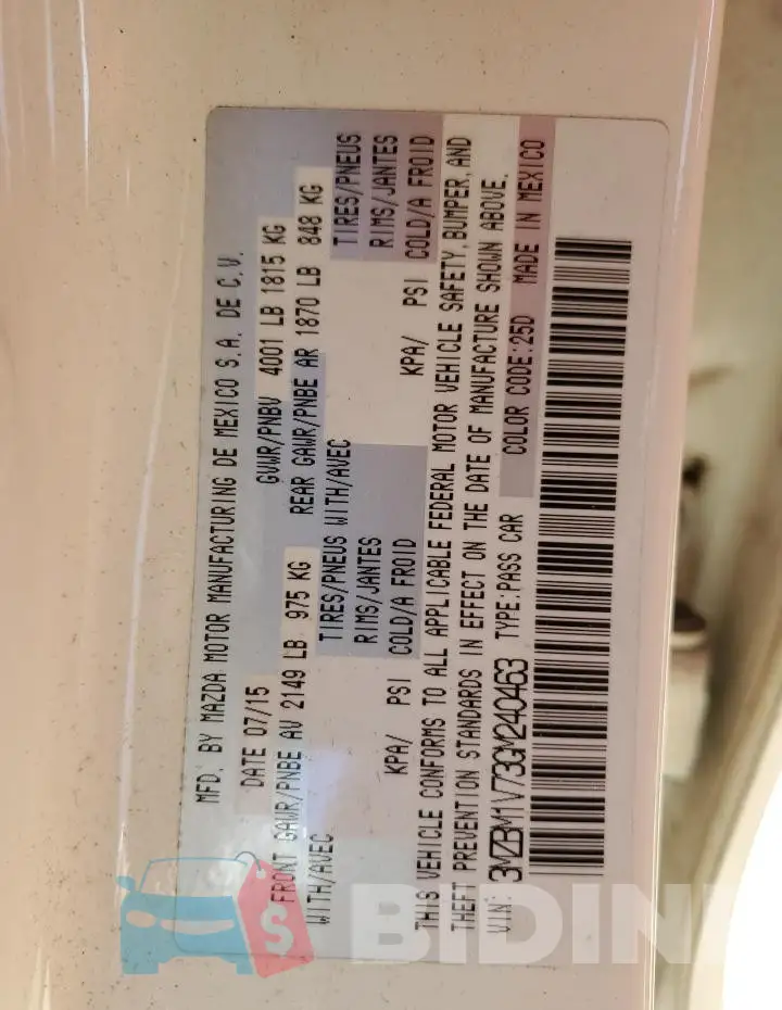 3MZBM1V73GM240463 Photo# 12