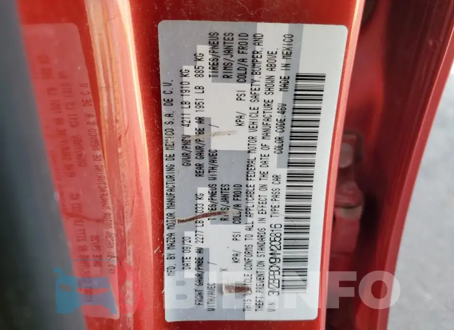 3MZBPBCM9MM205816 Photo# 13