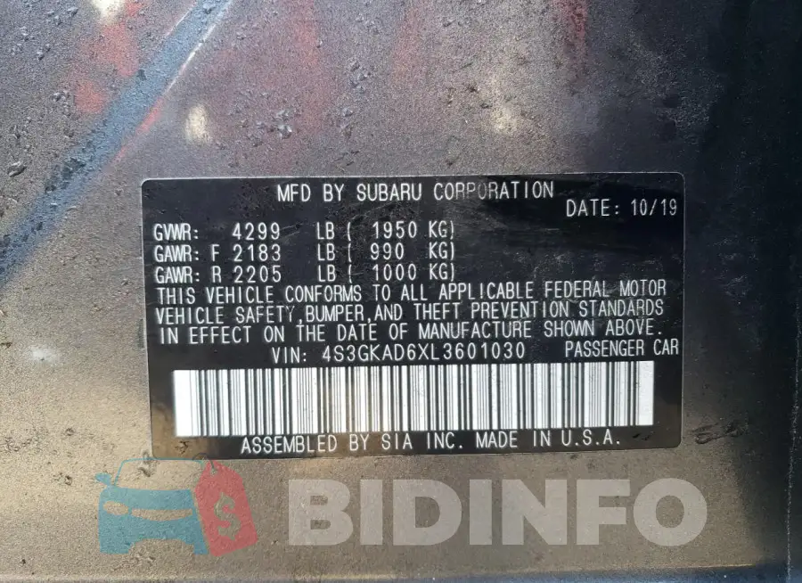 4S3GKAD6XL3601030 Photo# 12