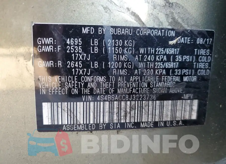 4S4BSACC8J3223736 Photo# 13