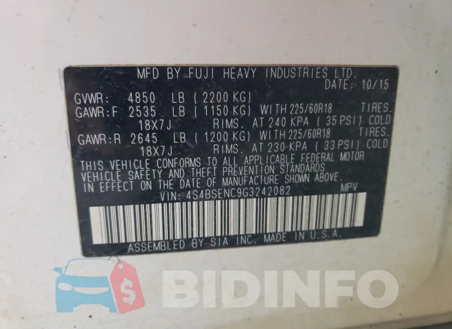 4S4BSENC9G3242082 Photo# 12