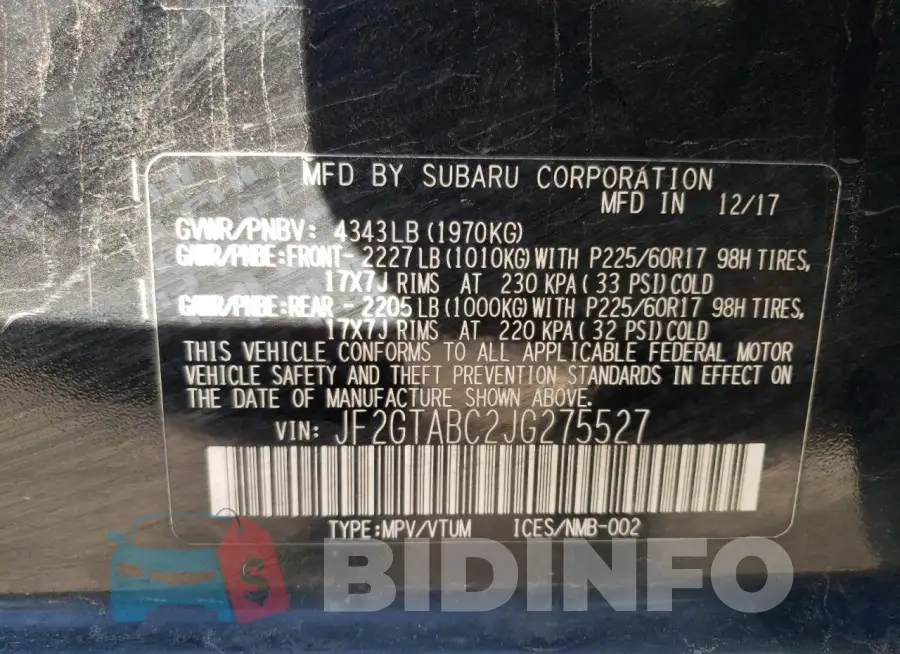JF2GTABC2JG275527 Photo# 13