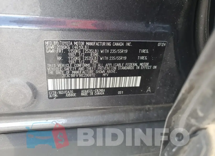 2T3C1RFV1RC290812 Photo# 12