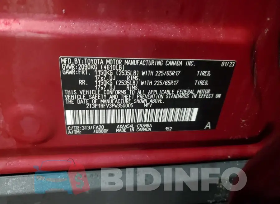 2T3P1RFV3PW350005 Photo# 13