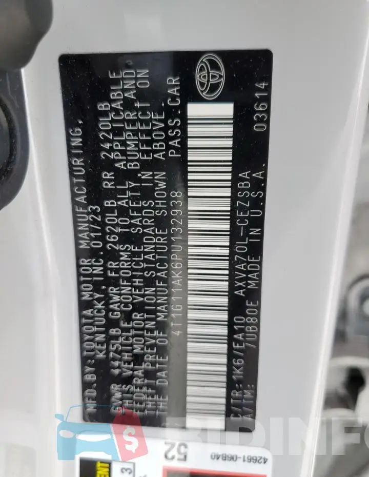 4T1G11AK6PU132938 Photo# 12