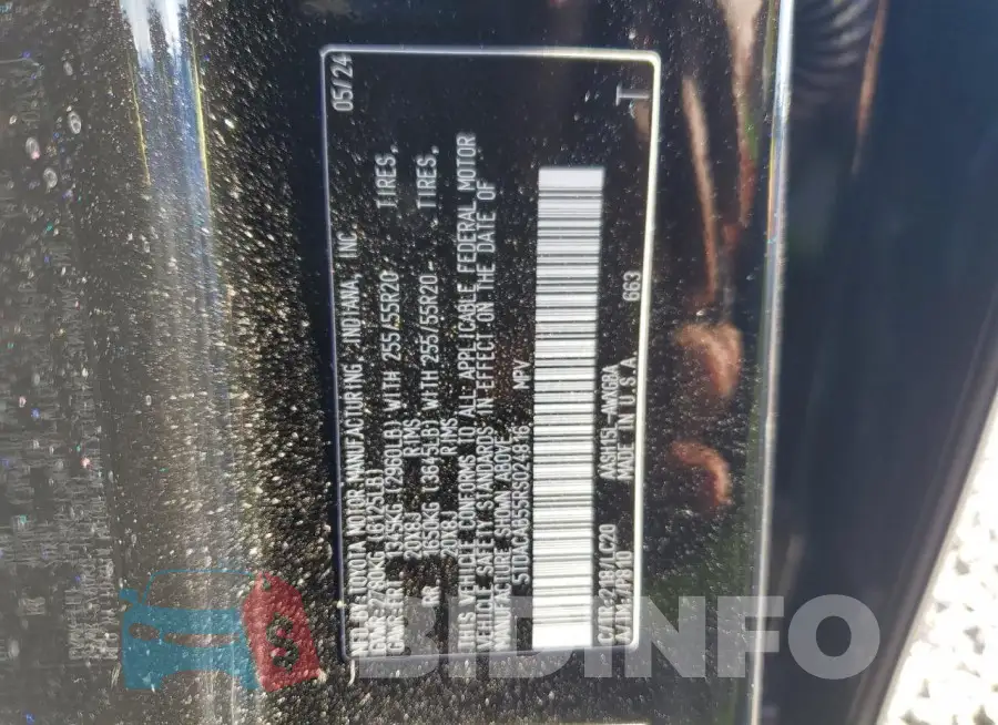 5TDACAB55RS024816 Photo# 13
