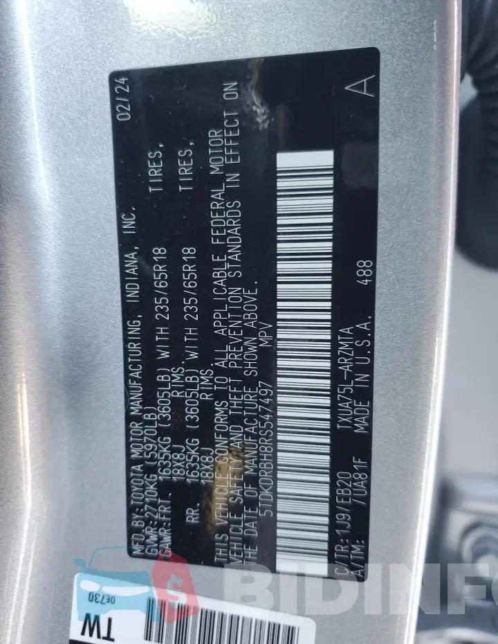 5TDKDRBH8RS547497 Photo# 13