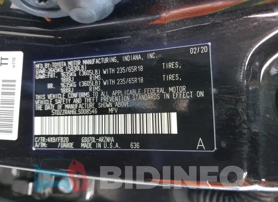 5TDZZRAH6LS008546 Photo# 13