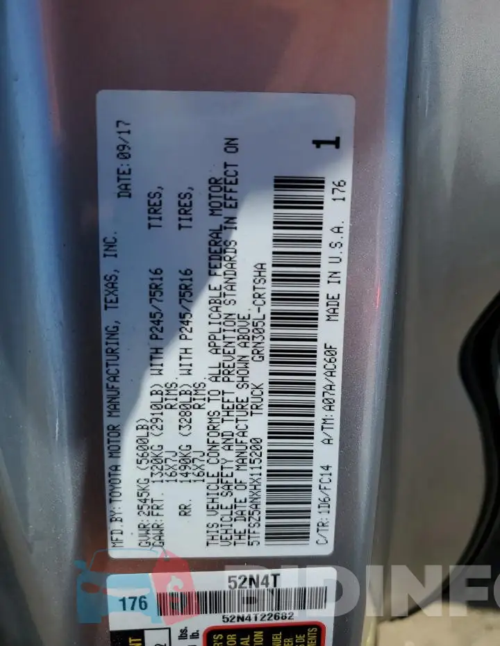 5TFSZ5ANXHX115200 Photo# 12