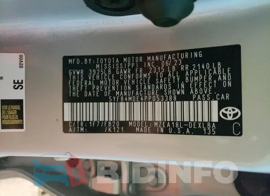 5YFB4MDE4PP053388 Photo# 12