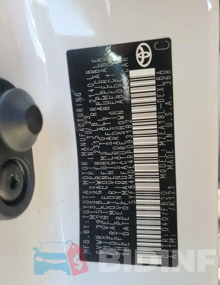 5YFB4MDE4RP093182 Photo# 13