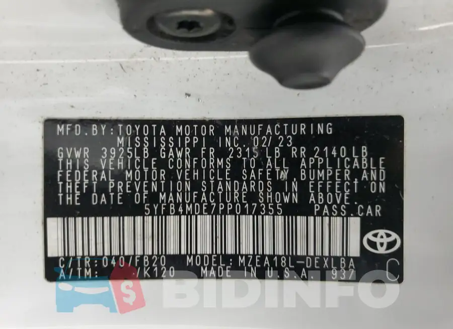 5YFB4MDE7PP017355 Photo# 12