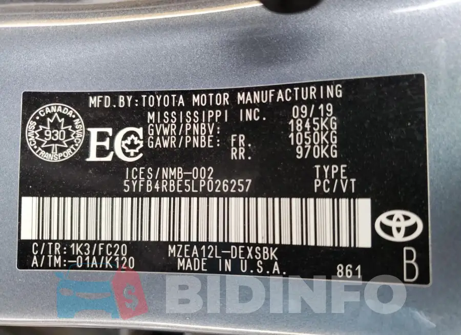 5YFB4RBE5LP026257 Photo# 12